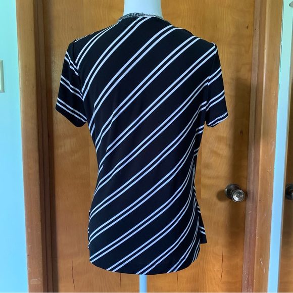 Susan graver striped faux wrap top - Picture 2 of 10